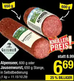 Maximarkt Alpenseer oder Jausenwurst Angebot