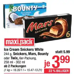 Maximarkt Ice Cream Snickers, Snickers White, Mars, Bounty, Twix Maximarkt Angebot
