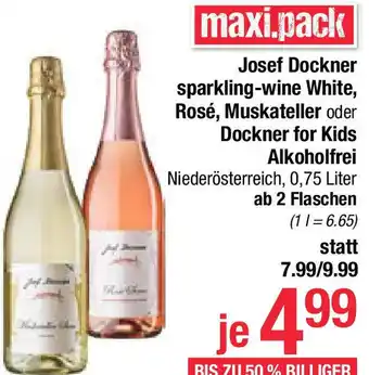 Maximarkt Josef Dockner sparkling-wine White, Rosé, Muskateller oder Dockner for Kids Alkoholfrei Angebot