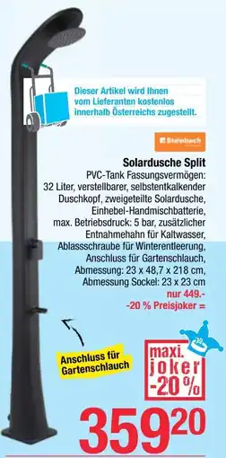 Maximarkt Steinbach Solardusche Split Angebot