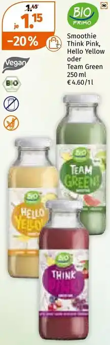 Müller Smoothie Think Pink, Hello Yellow oder Team Green Angebot