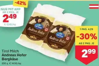 MPreis Andreas Hofer Bergkäse Angebot