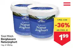 MPreis Bergbauern Naturjoghurt Angebot