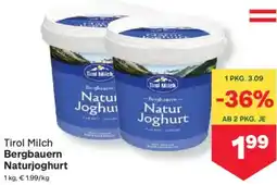 MPreis Bergbauern Naturjoghurt Angebot