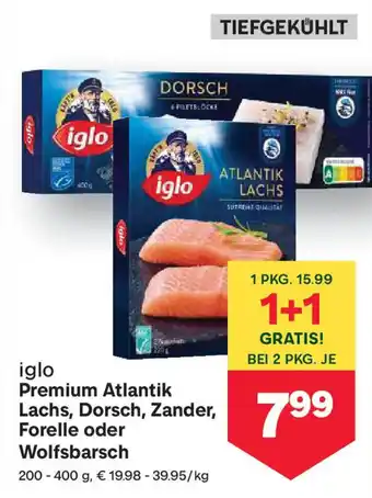 MPreis Premium Atlantik Lachs, Dorsch, Zander, Forelle oder Wolfsbarsch Angebot