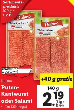 Lidl Puten- Kantwurst oder Salami Angebot