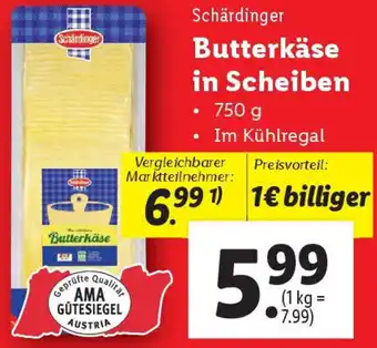 Lidl Butterkäse in Scheiben Angebot
