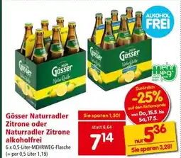 Interspar Gösser Naturradler Zitrone oder Naturradler Zitrone alkoholfrei Angebot