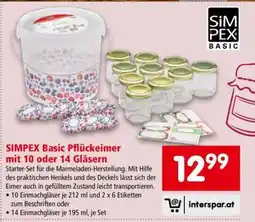 Interspar SIMPEX Basic Pflückeimer mit 10 oder 14 Gläsern Angebot