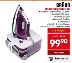 Interspar BRAUN Dampfbügelstation Angebot