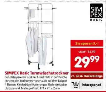 Interspar SIMPEX Basic Turmwäschetrockner Angebot