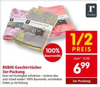 Interspar RUBIN Geschirrtücher 3er-Packung Angebot