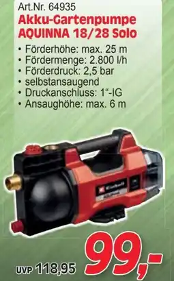 Zgonc Akku-gartenpumpe aquinna Angebot