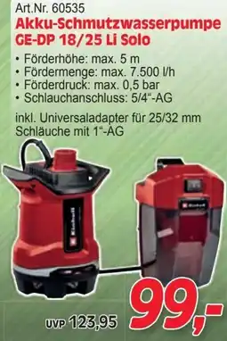 Zgonc Akku-Schmutzwasserpumpe Angebot