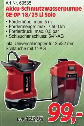 Zgonc Akku-Schmutzwasserpumpe Angebot