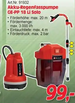 Zgonc Akku-Regenfasspumpe Angebot