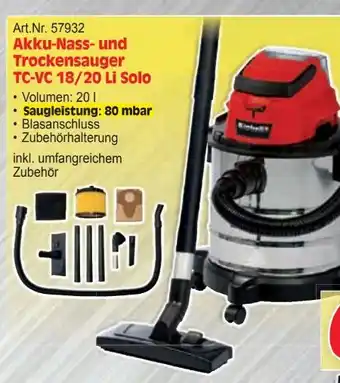 Zgonc Einhell Akku-Nass-Trockensauger TC-VC 18/20 Li Solo Angebot