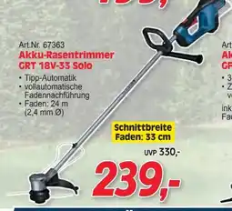 Zgonc Bosch Akku-Rasentrimmer GRT 18V-33 Professional Solo Angebot