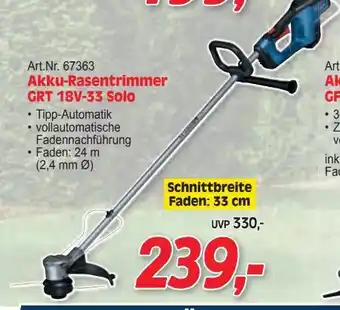 Zgonc Bosch Akku-Rasentrimmer GRT 18V-33 Professional Solo Angebot