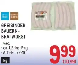 Metro Bauern- bratwurst Angebot