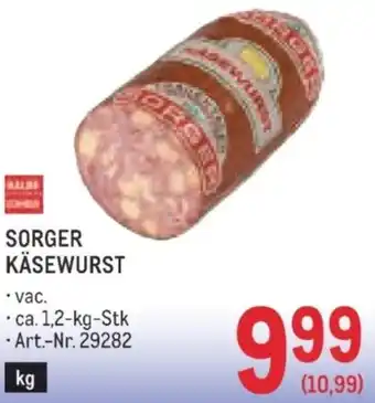 Metro Käsewurst Angebot