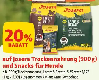 Fressnapf auf Josera Trockennahrung und Snacks für Hunde Angebot