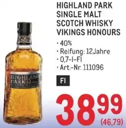 Metro Single malt scotch whisky vikings honours Angebot