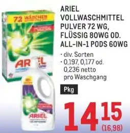 Metro Vollwaschmittel pulver , flüssig od. all-in-1 pods Angebot