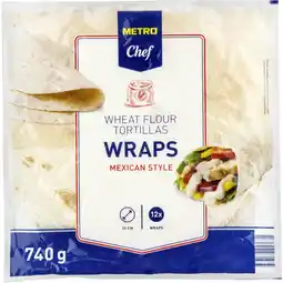 Metro Tortilla Wraps, Preisangabe ohne MwSt. (Preis inkl. MwSt. 2,92 €), METRO Angebot
