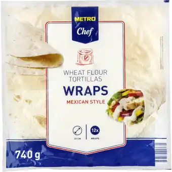 Metro Tortilla Wraps, Preisangabe ohne MwSt. (Preis inkl. MwSt. 2,92 €), METRO Angebot