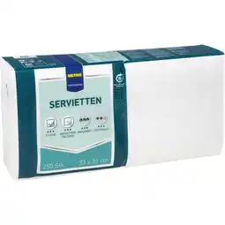 Metro Servietten weiß 2-lagig 33x33cm, Preisangabe ohne MwSt. (Preis inkl. MwSt. 6,09 €), METRO Angebot