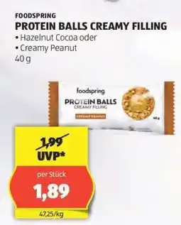 Hofer FOODSPRING PROTEIN BALLS CREAMY FILLING Angebot
