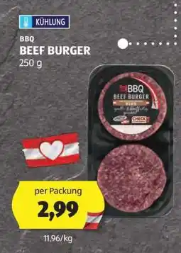 Hofer BBQ BEEF BURGER Angebot