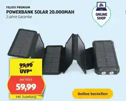Hofer FELIXX PREMIUM POWERBANK SOLAR 20.000MAH Angebot