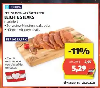 Hofer LEICHTE STEAKS Angebot