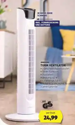 Hofer AMBIANO TURM VENTILATOR Angebot