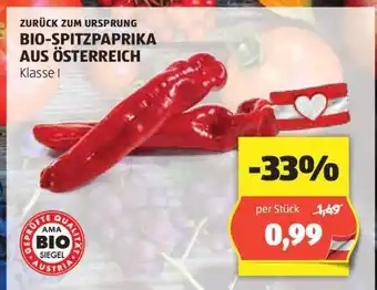 Hofer BIO-SPITZPAPRIKA AUS ÖSTERREICH Angebot