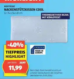 Hofer NOVITESSE NACKENSTÜTZKISSEN COOL Angebot