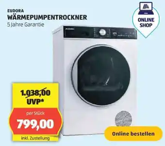 Hofer EUDORA WÄRMEPUMPENTROCKNER Angebot