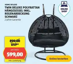 Hofer TWIN DELUXE POLYRATTAN HÄNGESESSEL INKL. REGENABDECKUNG SCHWARZ Angebot