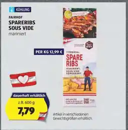 Hofer FAIRHOF SPARERIBS SOUS VIDE mariniert Angebot