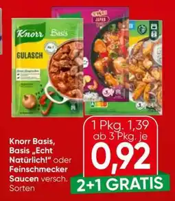 Spar Knorr Basis, Basis „Echt Natürlich!“ oder Feinschmecker Saucen Angebot