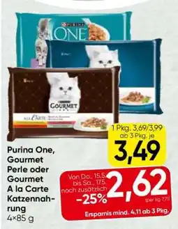 Spar Purina One, Gourmet Perle oder Gourmet A la Carte Katzennahrung Angebot