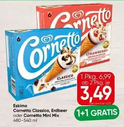 Spar Eskimo Cornetto Classico, Erdbeer oder Cornetto Mini Mix Angebot