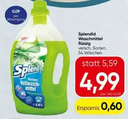 Spar Splendid Waschmittel flüssig Angebot