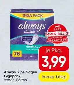 Spar ALWAYS SLIPEINLAGEN GIGAPACK Angebot