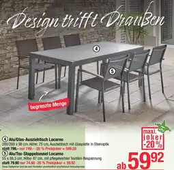Maximarkt Alu/Glas-Ausziehtisch Locarno Angebot