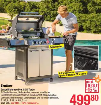 Maximarkt Gasgrill Monroe Pro 3 SIK Turbo Angebot
