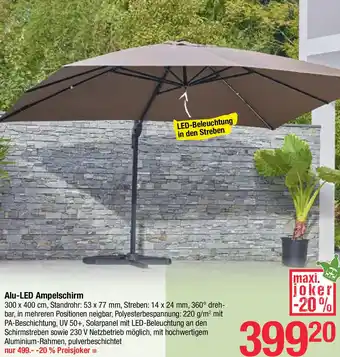 Maximarkt Alu-LED Ampelschirm Angebot