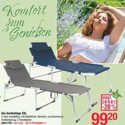 Maximarkt Alu-Gartenliege XXL Angebot